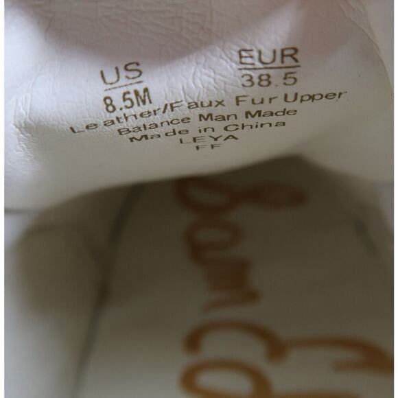 Sam Edelman Shoes Womens 8.5 Sneakers Leya Fashion Pom Pom Slip On Leather White - Picture 6 of 14